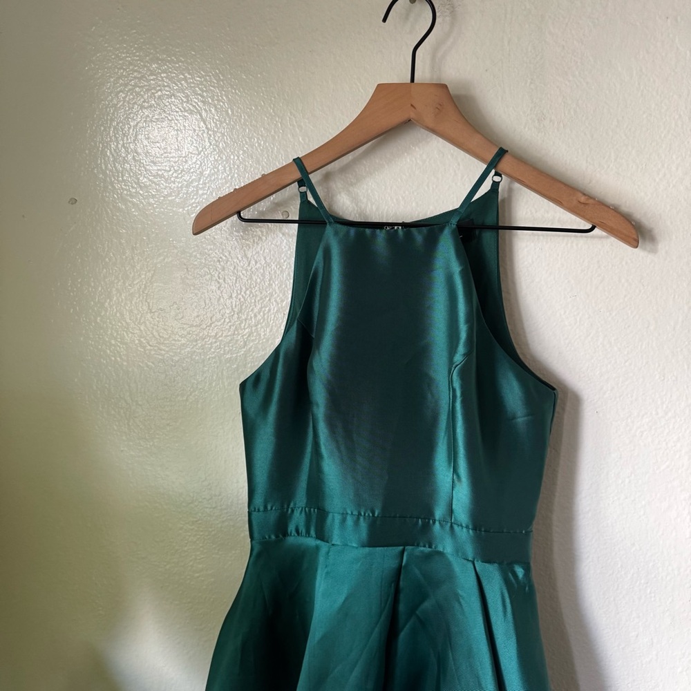 Lulus | Broadway Show Emerald Green High-Low Gown - Picture 3 of 7